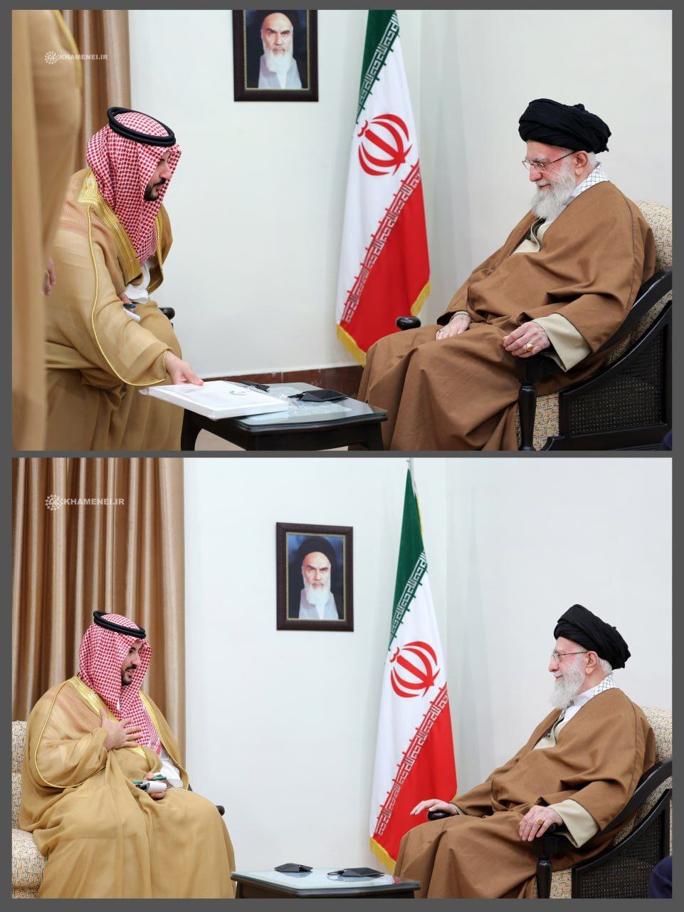 دیدار وزیر دفاع عربستان با مقام معظم رهبری/ تقدیم پیام پادشاه عربستان